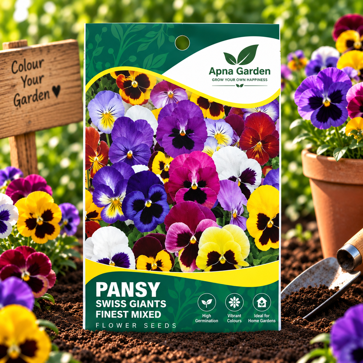 Pansy Swiss Giant Finest Mixed Flower Seeds